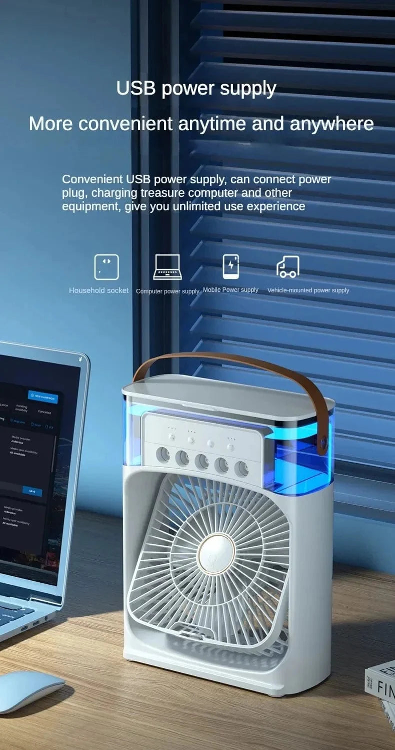 Portable Humidifier Fan Air Conditioner Household Small Air Cooler Hydrocooling Portable Air Adjustment For Office 3 Speed Fan | Kalsten