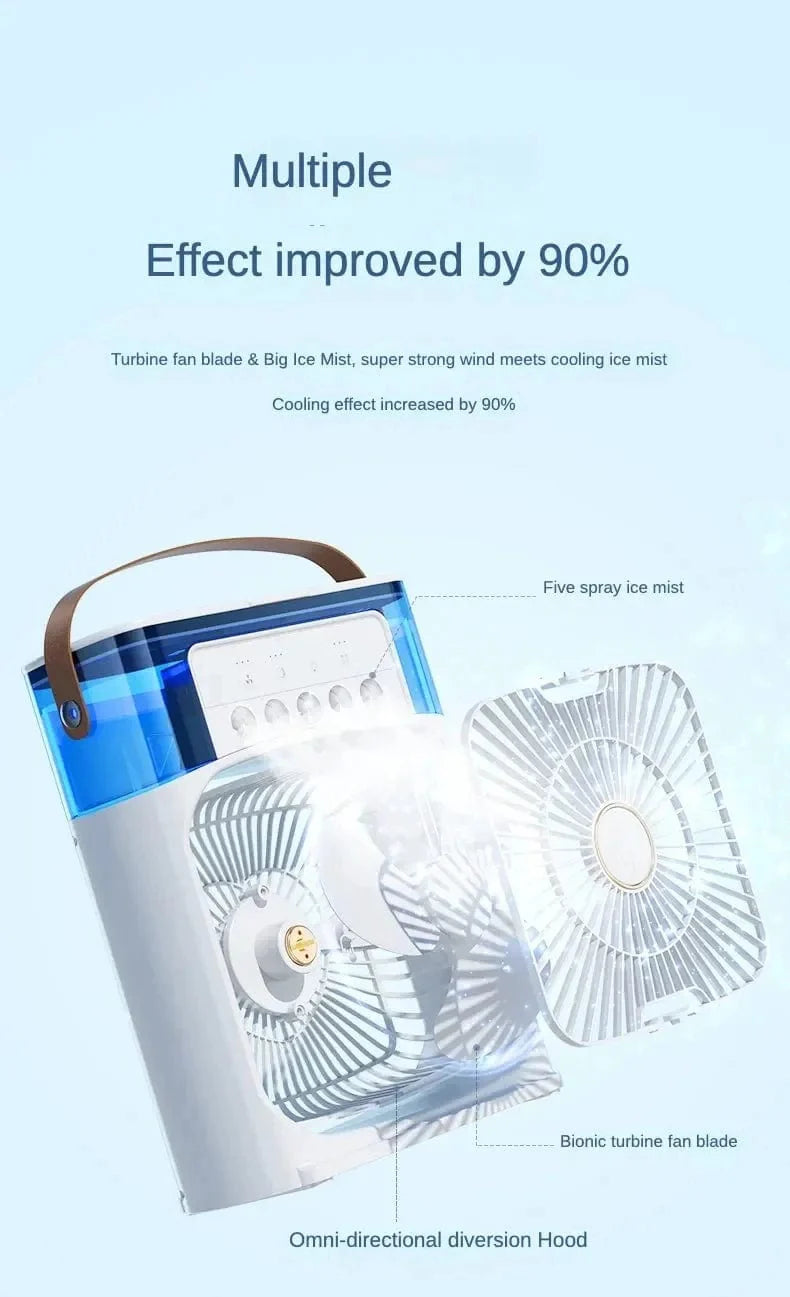 Portable Humidifier Fan Air Conditioner Household Small Air Cooler Hydrocooling Portable Air Adjustment For Office 3 Speed Fan | Kalsten