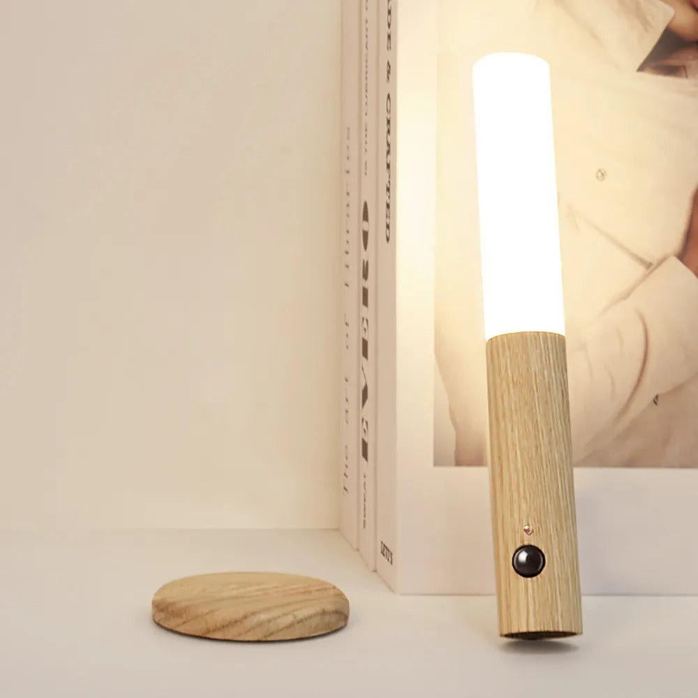 Portable Wooden LED Wall Lamp – Wireless Noxord