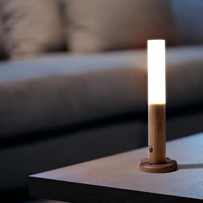Portable Wooden LED Wall Lamp – Wireless Noxord