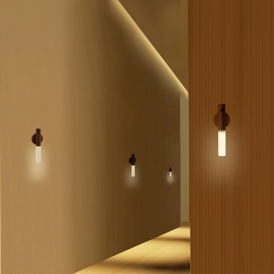Portable Wooden LED Wall Lamp – Wireless Noxord