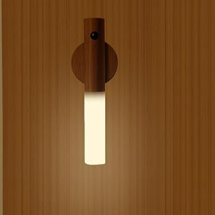 Portable Wooden LED Wall Lamp – Wireless Noxord