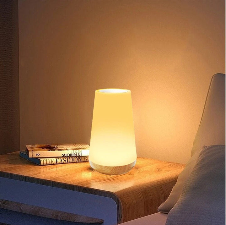 Wood Base Touch Control LED Table Lamp Noxord