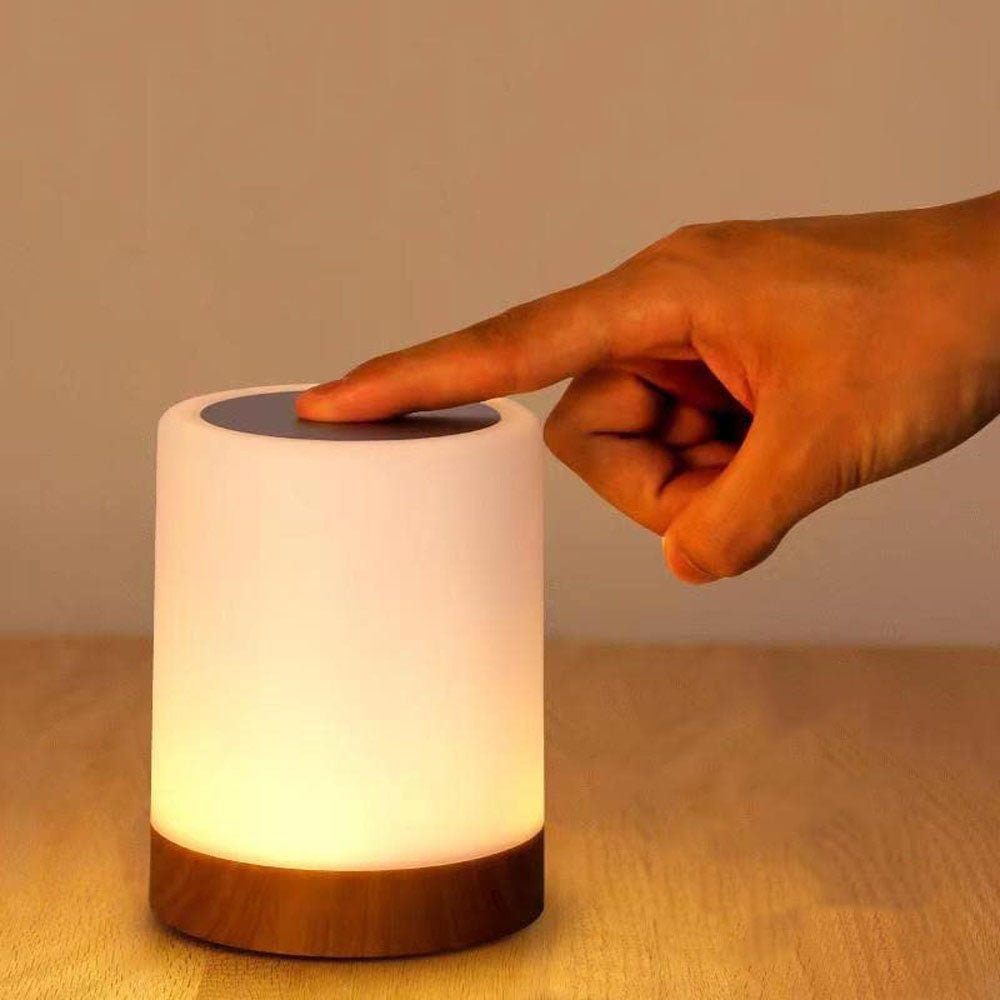 Wood Base Touch Control LED Table Lamp Noxord