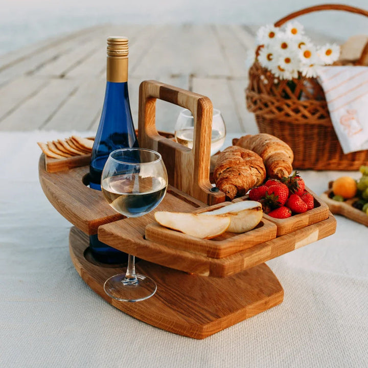 Portable Wooden Picnic Wine Table - WineNest