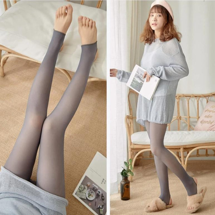 Fake Translucent Warm Fleece Pantyhose | Kalsten