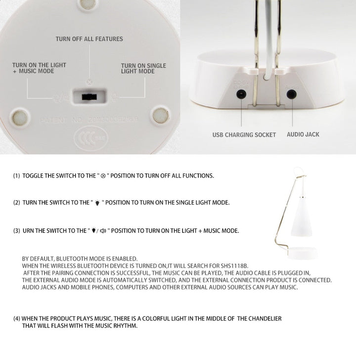 Touch Sensor Bluetooth Speaker Led Table Lamp | Noxord