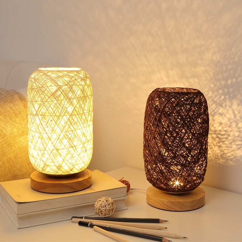 Rattan Table Lamp – Modern Decor