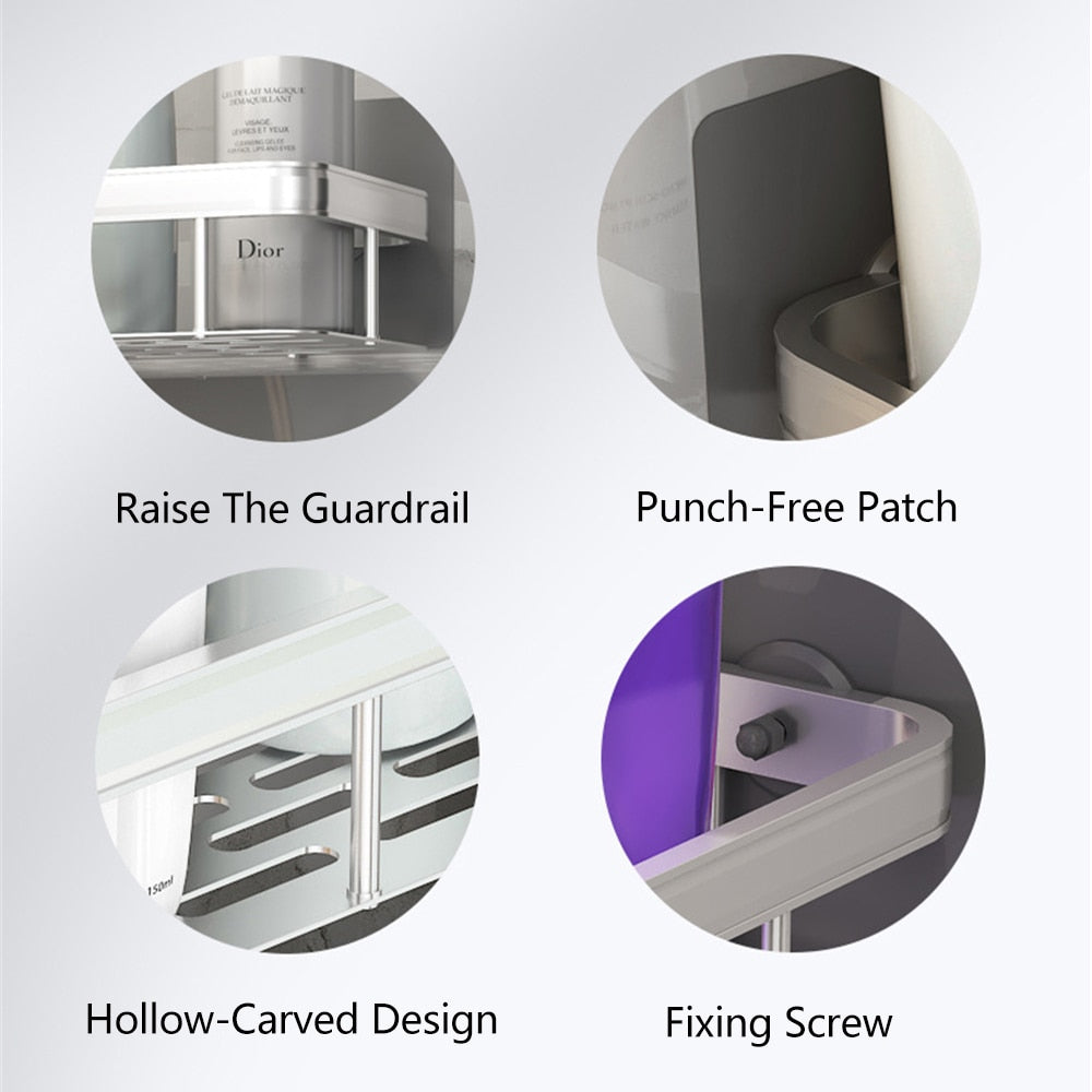 Noxord | Metal Suction Cup Bathroom Shelves