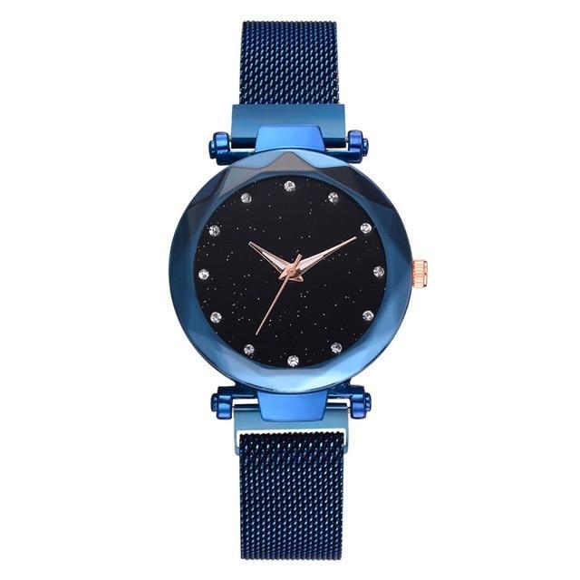 Noxord | Fashionable Unique Mesh Magnet Buckle Exotic Starry Diamond Designer Luxury Ladies  Women Watch