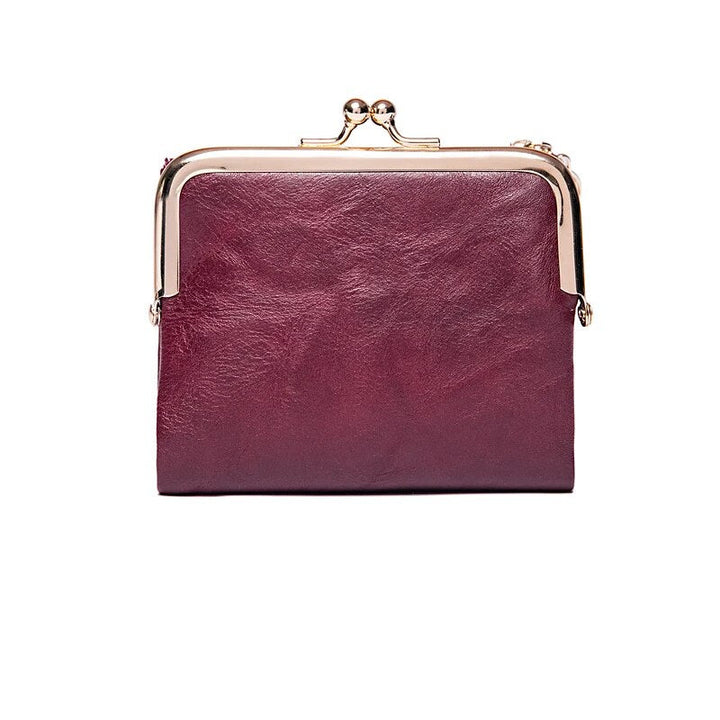 Vintage PU Leather Kiss-Lock Wallet Bag Noxord