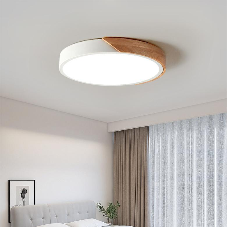 Modern Recessed Wood LED Ceiling Lamp Noxord
