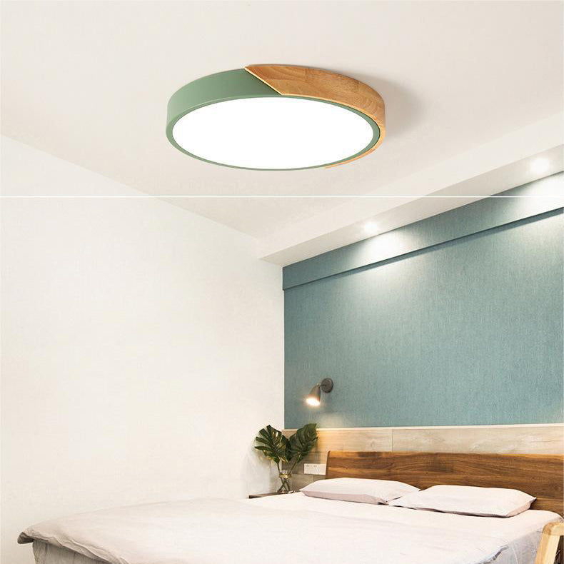 Modern Recessed Wood LED Ceiling Lamp Noxord