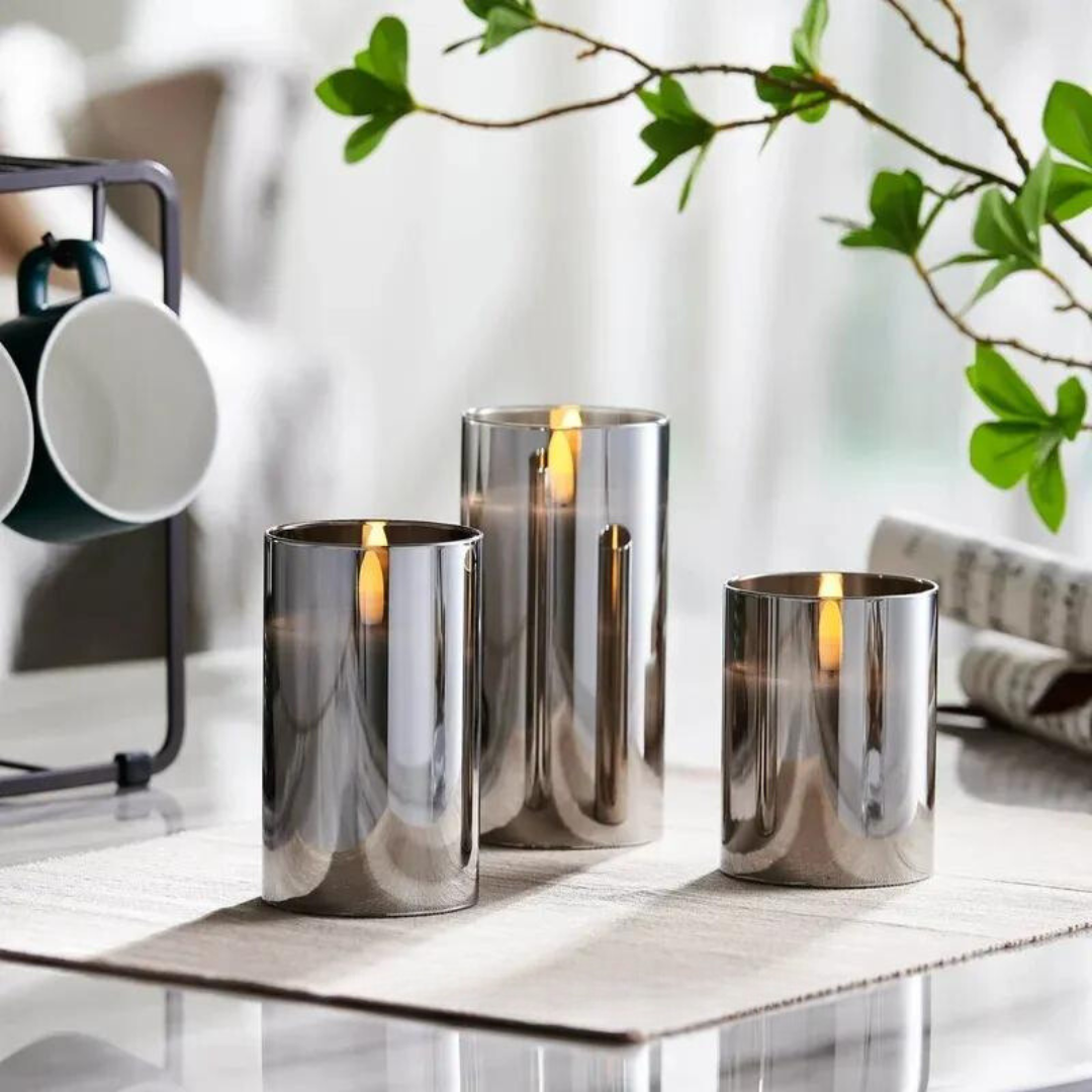 Candle Light Glass Table Lamp Set | Noxord