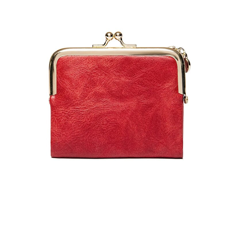 Vintage PU Leather Kiss-Lock Wallet Bag Noxord