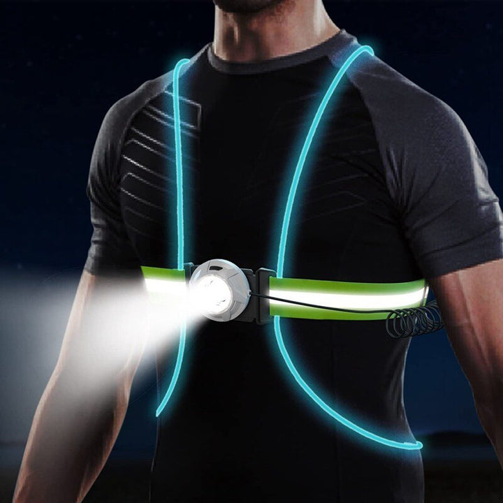 Kalsten | ReflectGlow Running Safety Vest – USB Rechargeable – 6 LED Light Colors – Waterproof and Adjustable – High Visibility for Outdoor Activities