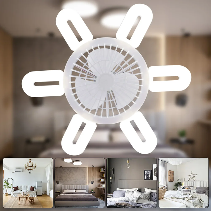 Silent Adjustable Remote Control Ceiling Foldable Fan Lamp | Noxord