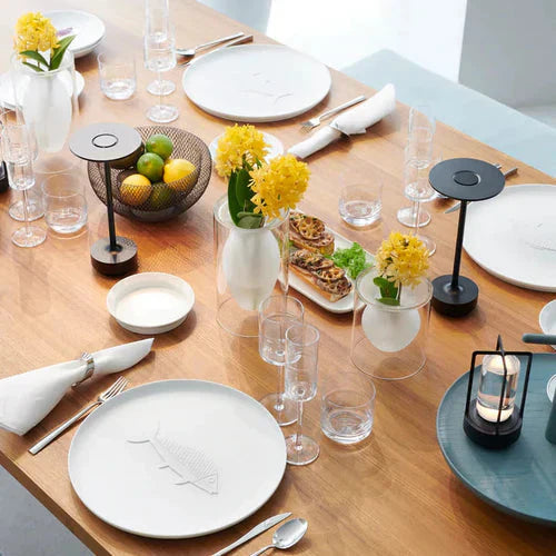 Wireless Gold Metal LED Table Lamp Noxord