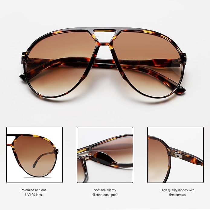 Aviator Oversize Sunglasses Retro UV400 | Kalsten