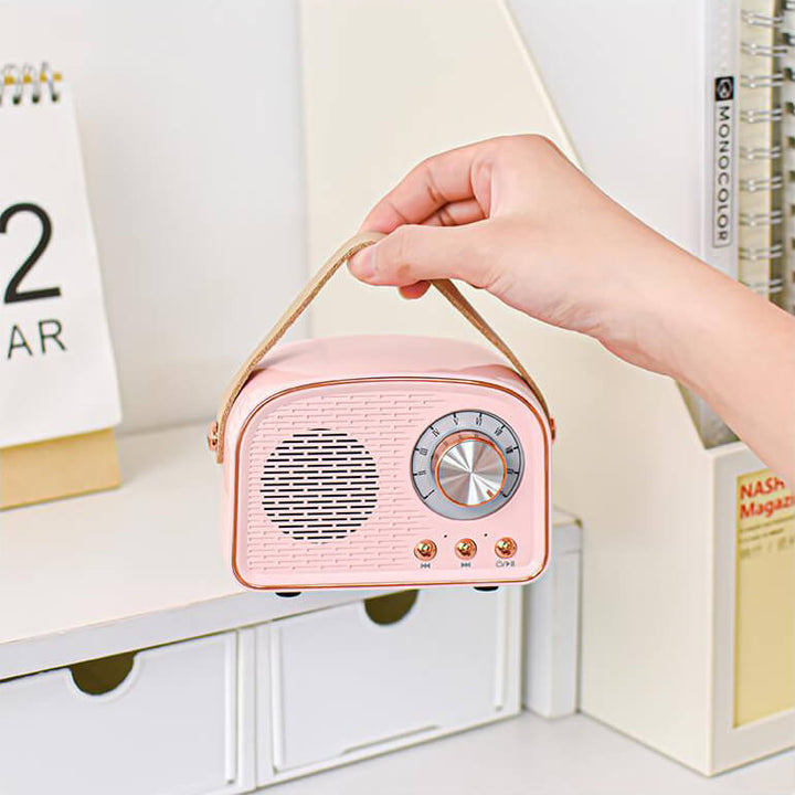 Kalsten | Retro Round Radio Bluetooth Speaker | Wireless | Portable | Stylish Sound for Home & On-the-go