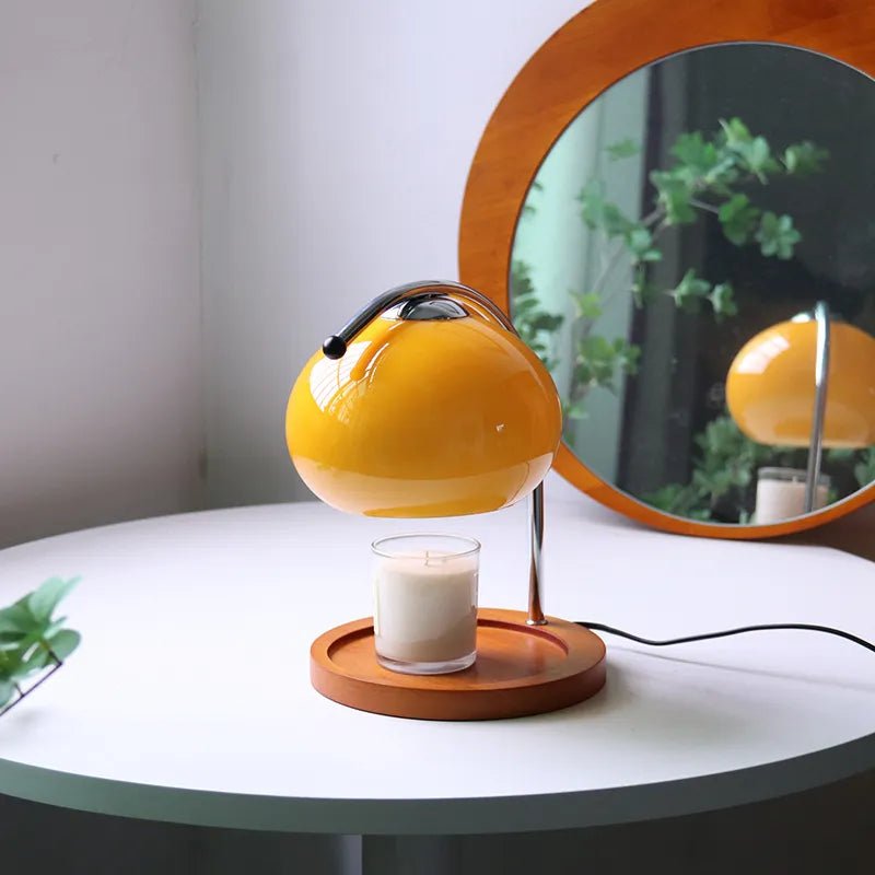 Glass table lamp in retro style with stand | Noxord