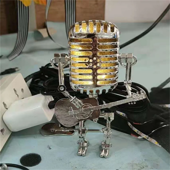 Table Lamp with Industrial Robot Guitar Design | Noxord