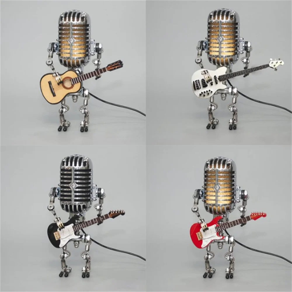 Table Lamp with Industrial Robot Guitar Design | Noxord