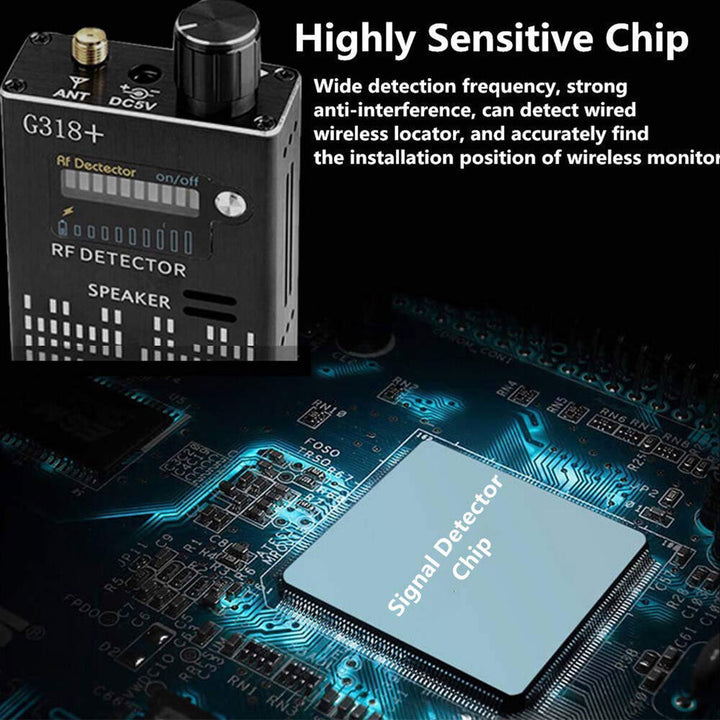 Kalsten | PrivacyGuard Detecto – RF Signal and Camera Detector with Laser Function and Alarm