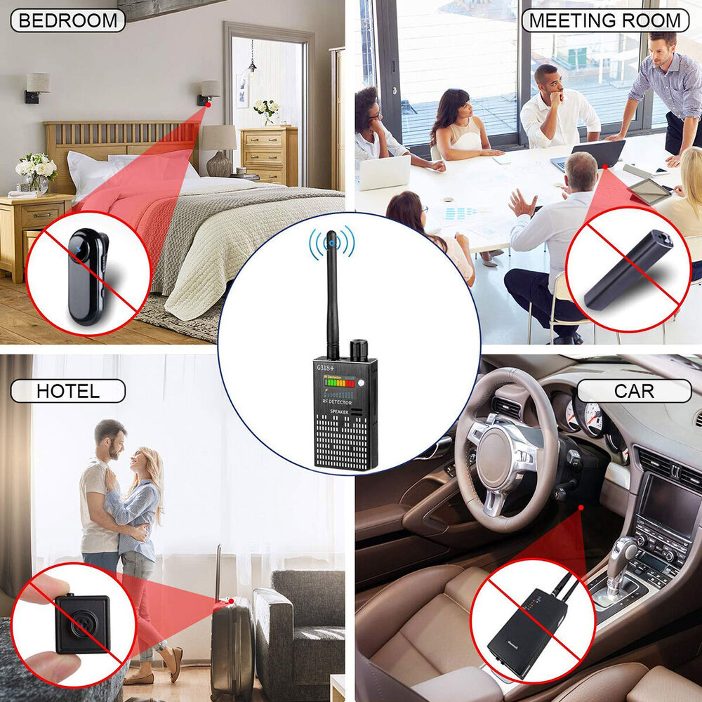 Kalsten | PrivacyGuard Detecto – RF Signal and Camera Detector with Laser Function and Alarm
