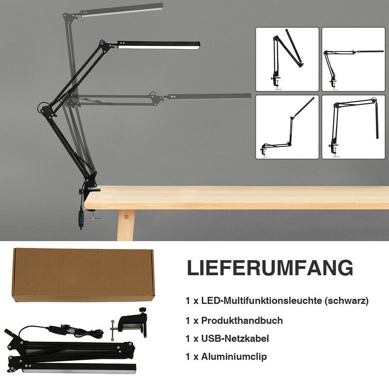 LED Desk Lamp Clamp Light Dimmable 10W | Kalsten