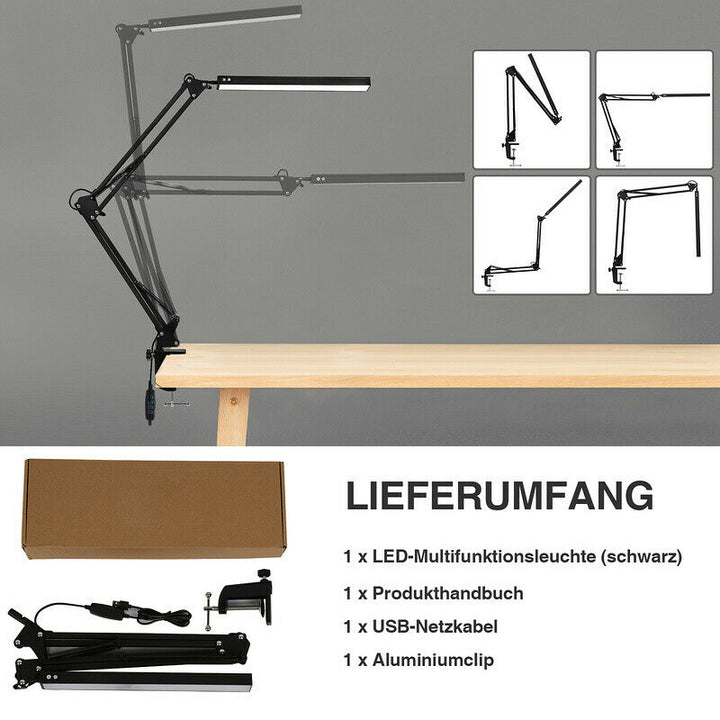 LED Desk Lamp Clamp Light Dimmable 10W | Kalsten