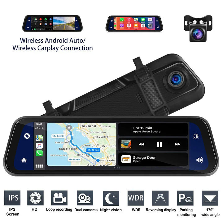 4K Front & Rear Dash Cam with CarPlay