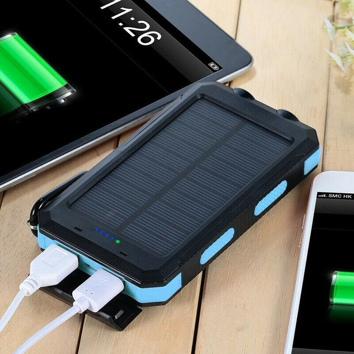 Solar Powered Waterproof Power Bank with USB Charger and Flashlight Noxord
