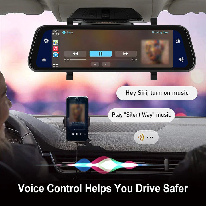 4K Front & Rear Dash Cam with CarPlay