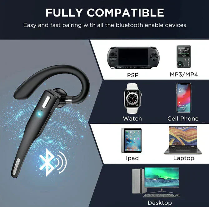 Kalsten | Trucker Dual Mic Wireless Bluetooth 5.1 Noise Cancelling Headset/Earphones