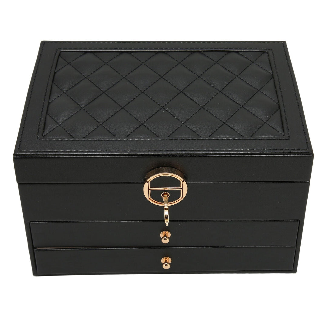 Lockable Multi-Layer Leather Jewelry Box Noxord