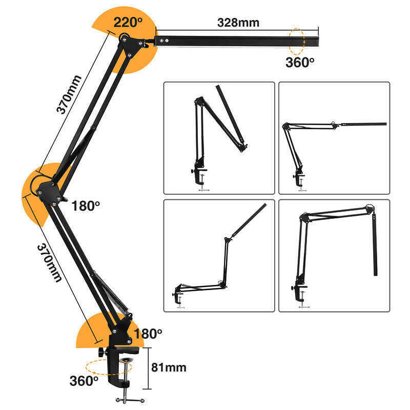 LED Desk Lamp Clamp Light Dimmable 10W | Kalsten