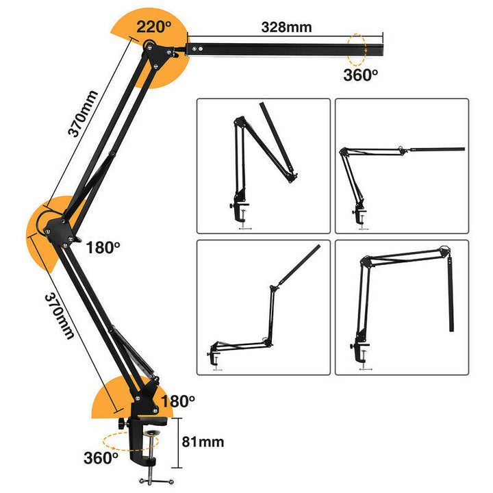 LED Desk Lamp Clamp Light Dimmable 10W | Kalsten