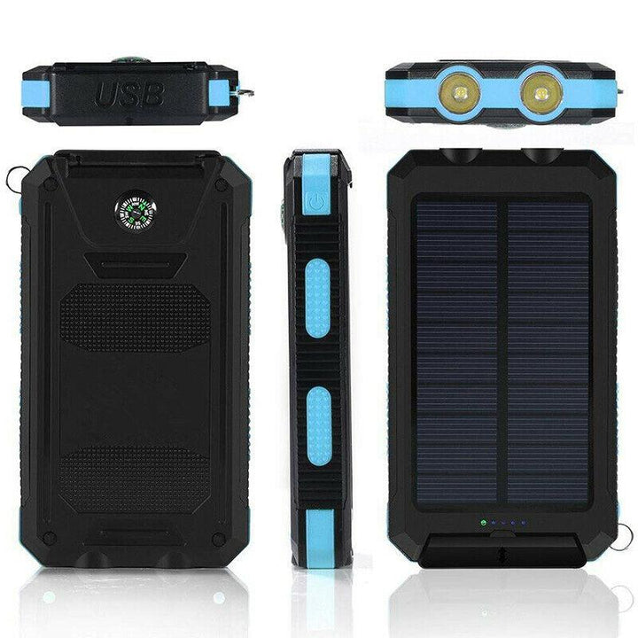 Solar Powered Waterproof Power Bank with USB Charger and Flashlight Noxord