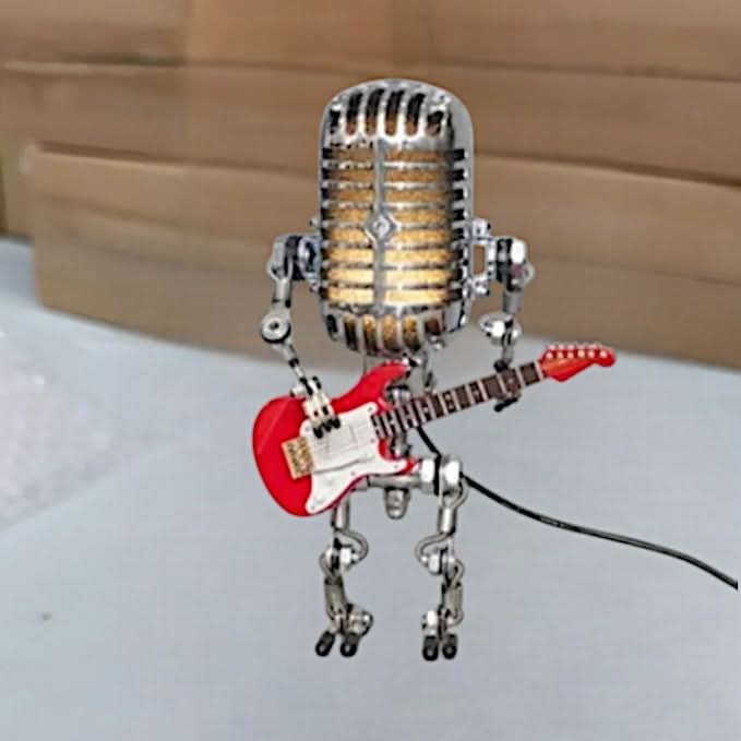 Dimmable Robot Table Lamp with Guitar Design | Noxord