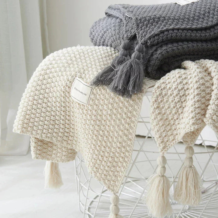 Kalsten | Scandinavian Knitted Wool Blanket - Aurora