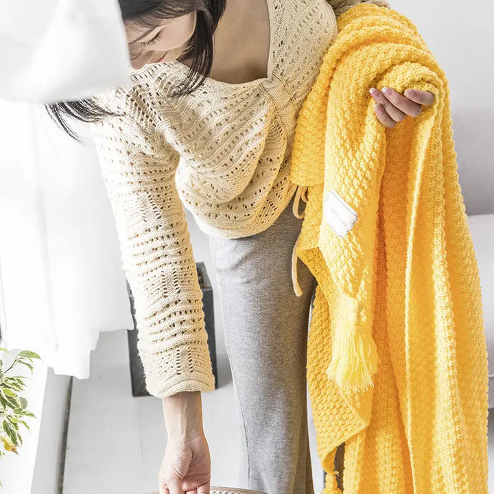 Kalsten | Scandinavian Knitted Wool Blanket - Aurora