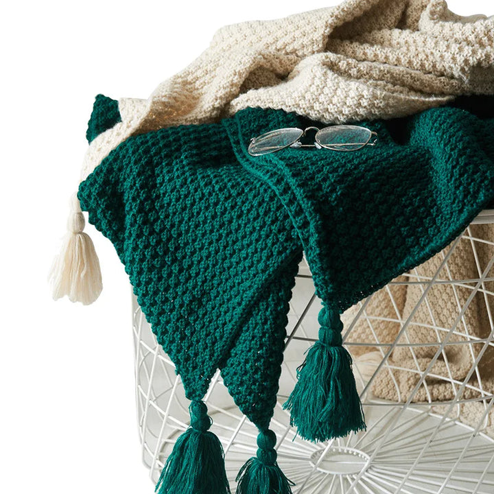 Kalsten | Scandinavian Knitted Wool Blanket - Aurora