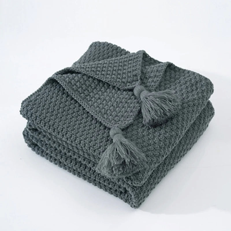 Kalsten | Scandinavian Knitted Wool Blanket - Aurora