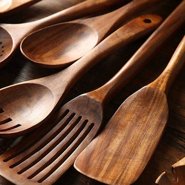 Teak Wood Kitchen Utensil Set