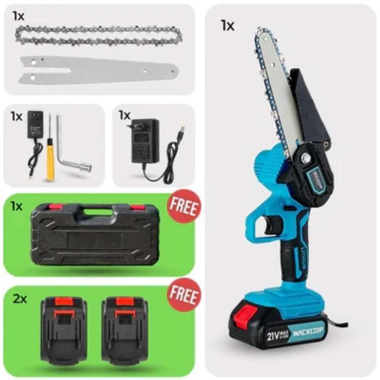 Noxord | Cordless Electric Chainsaw | Lightweight, Ergonomic Design & Ideal for Effortless Pruning and Trimming