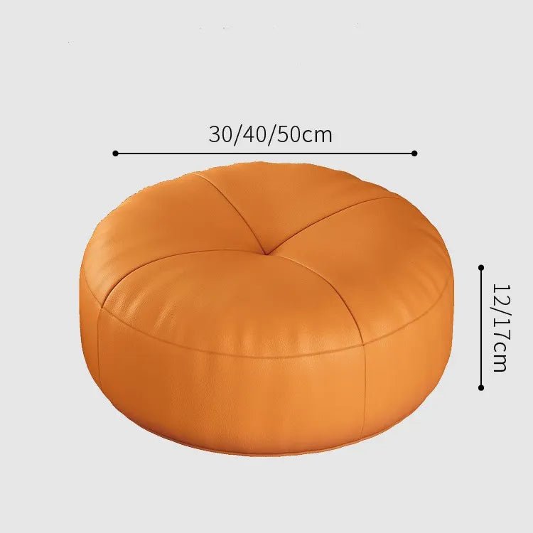 Zen Cushion – Round Japanese Sitting Cushion made of Nappa Leather in Tatami Style | Kalsten