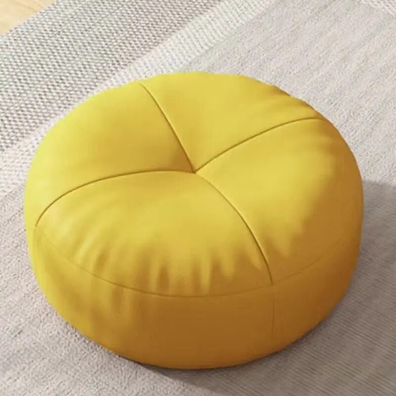 Kalsten | Zen Cushion – Round Japanese Seat Cushion made of Nappa Leather in Tatami Style