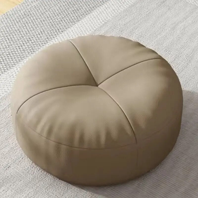 Kalsten | Zen Cushion – Round Japanese Seat Cushion made of Nappa Leather in Tatami Style