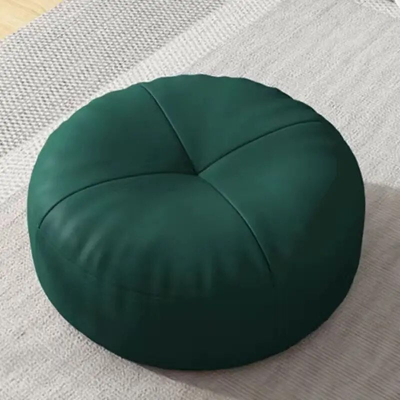 Kalsten | Zen Cushion – Round Japanese Seat Cushion made of Nappa Leather in Tatami Style